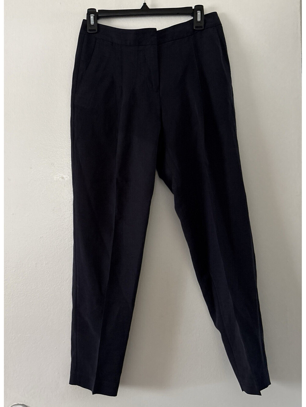 Pure Collection Womens Navy Pants Slacks UK 8 US 2 Silk Linen Career Luxury